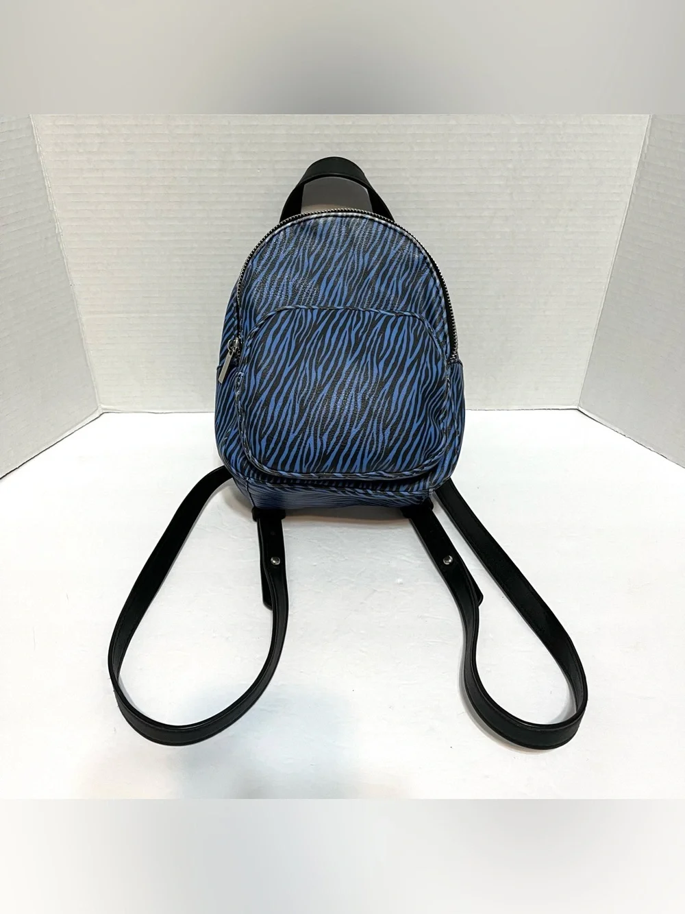 Blue Zebra Print Mini Backpack - Wild Fabel